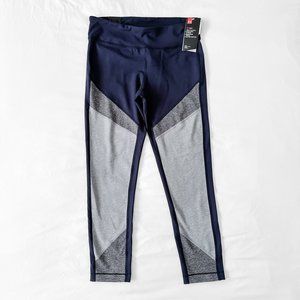 Under Armour Navy Color Block Cropped Legging - Medium